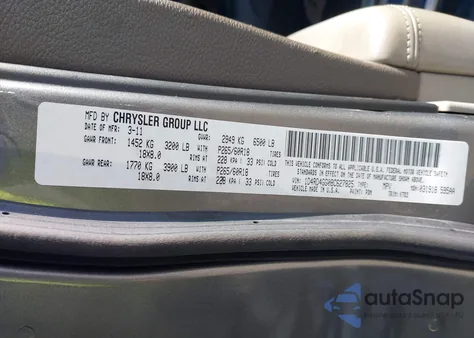 2011 Dodge Durango Crew из США, поврежденный, VIN 1D4RD4GG0BC627825